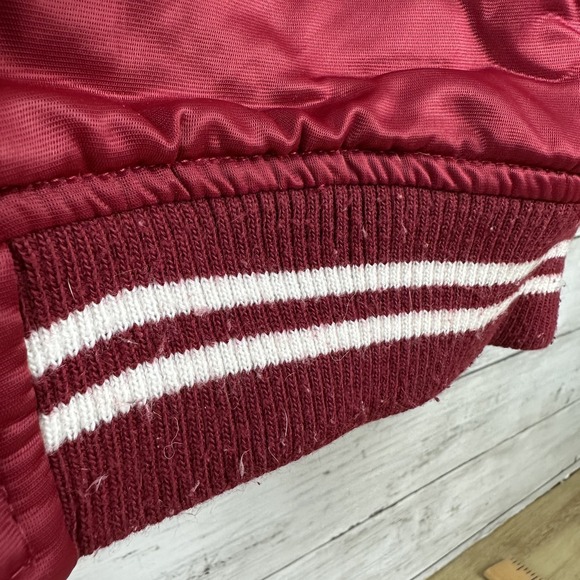 Arkansas Razorbacks Starter Jacket Mens Medium Red Satin Bomber NCAA SEC - Picture 4 of 14